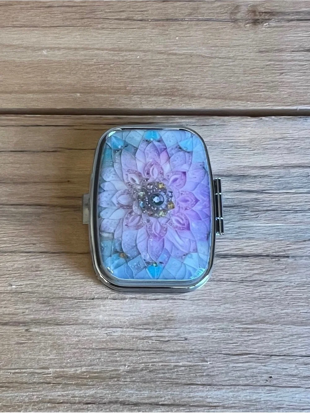 Floral Pastel Purse Pill Box/Travel Jewelry-Pinks Blues and Greens